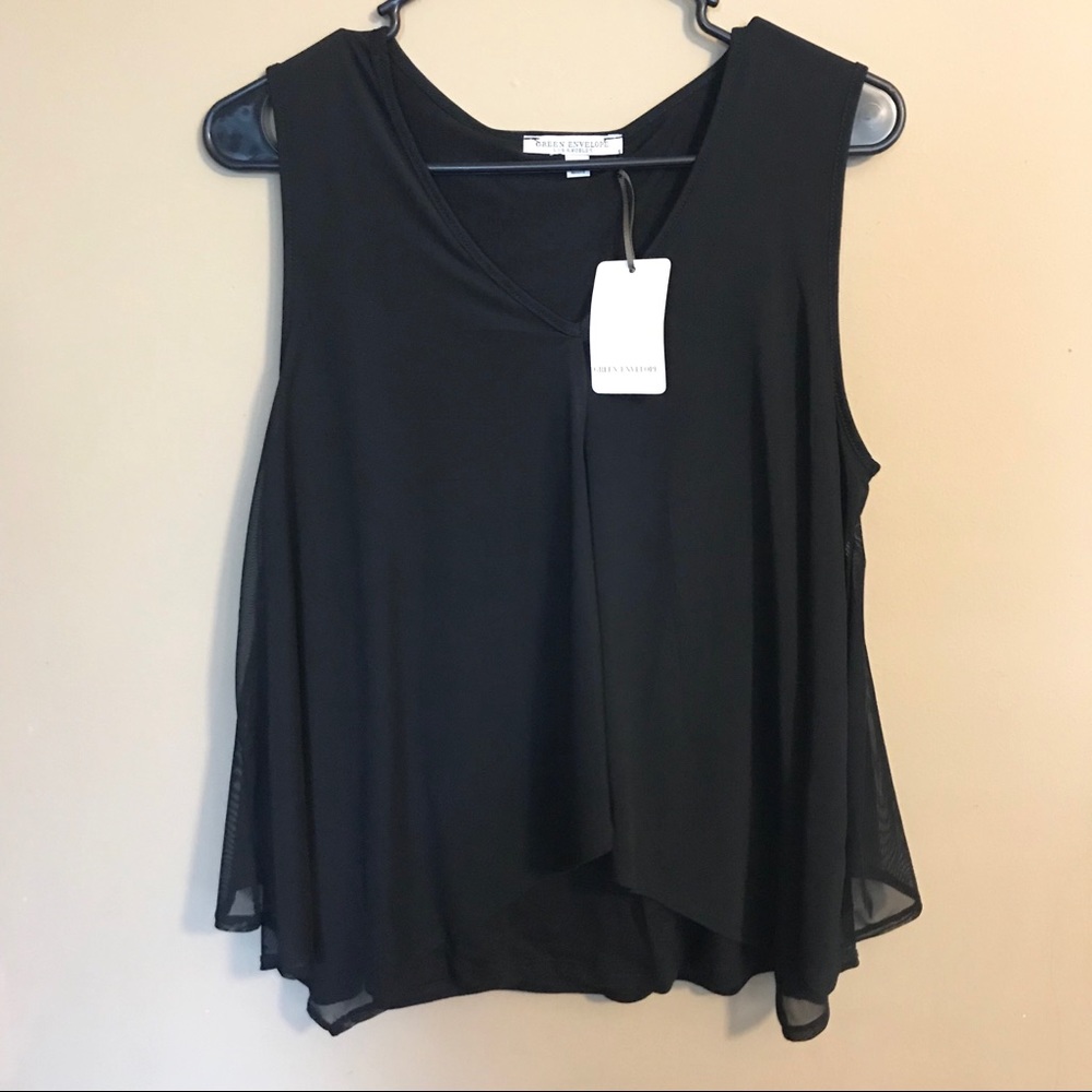 Green Envelope | sheer tank blouse